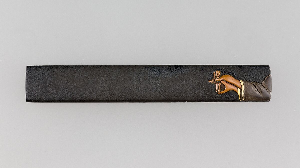 Knife Handle (Kozuka), Copper-gold alloy (shakudō), copper-silver alloy (shibuichi), copper, gold, silver, Japanese 