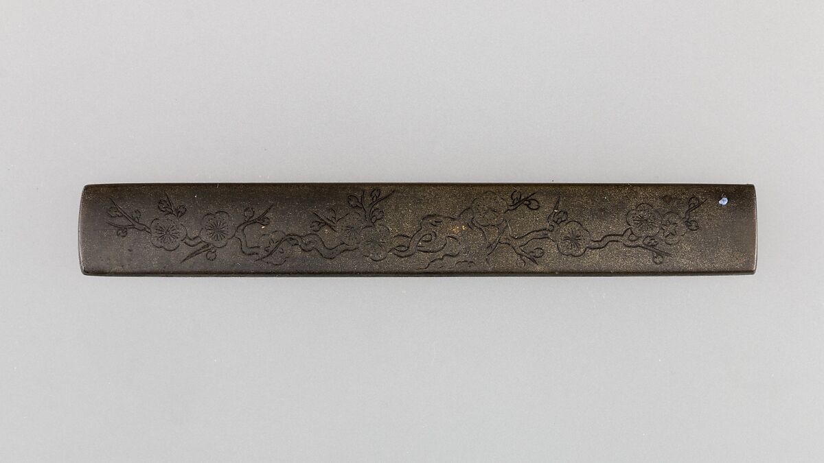 Knife Handle (Kozuka), Copper-gold alloy (shakudō), gold, copper-silver alloy (shibuichi), Japanese