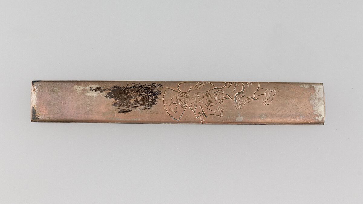 Knife Handle (Kozuka), Silver, Japanese 