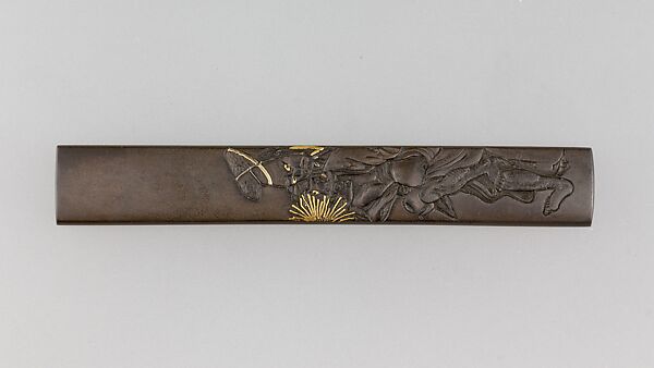 Knife Handle (Kozuka), Copper-silver alloy (shibuichi), gold, silver, copper, Japanese 