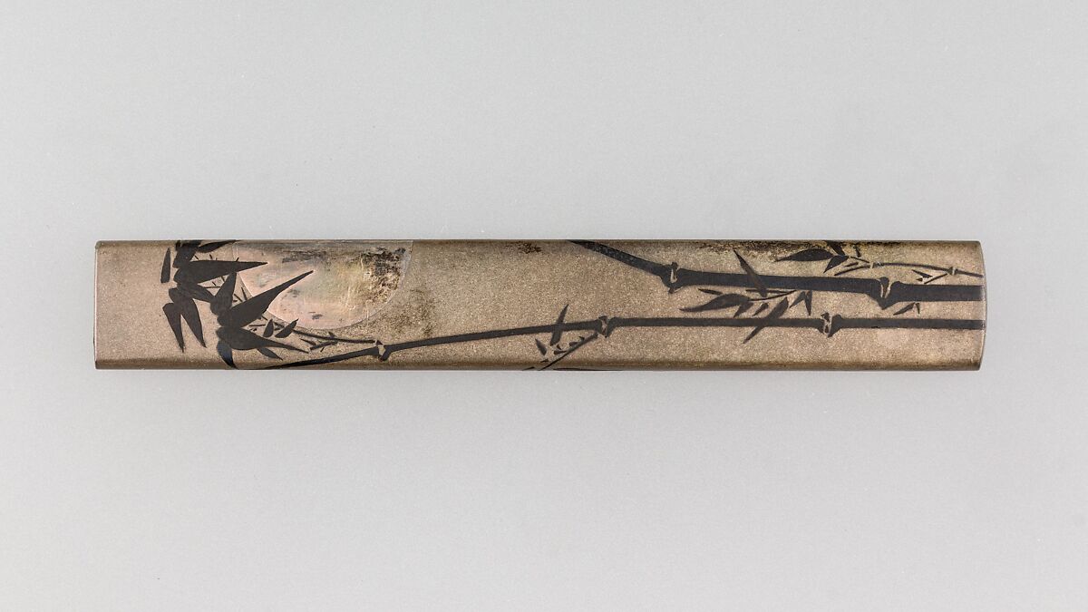 Knife Handle (Kozuka), Copper-silver alloy (shibuichi), copper-gold alloy (shakudō), silver, Japanese 