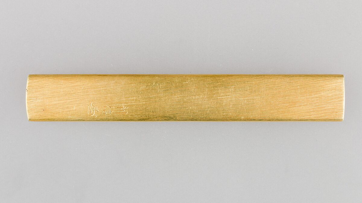Knife Handle (Kozuka), Copper-gold alloy (shakudō), gold, Japanese