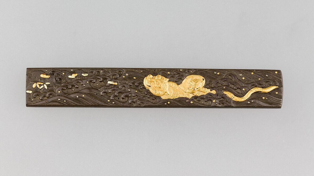 Knife Handle (Kozuka), Copper-silver alloy (shibuichi), copper-gold alloy (shakudō), gold, Japanese 