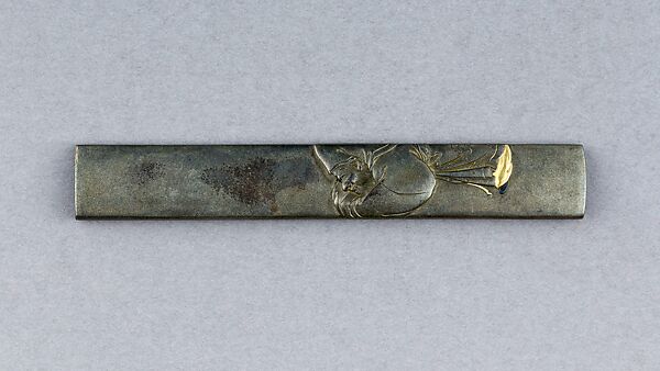 Knife Handle (Kozuka), Copper-silver alloy (shibuichi), gold, copper-gold alloy (shakudō), Japanese 