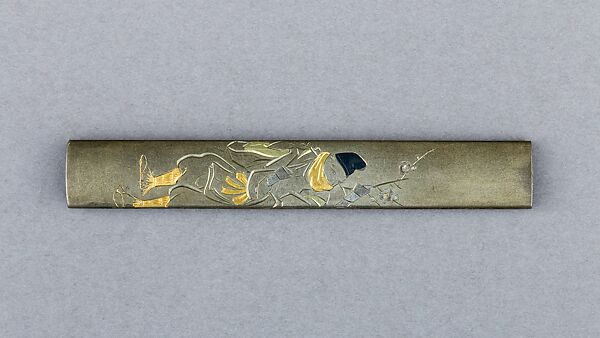 Knife Handle (Kozuka), Copper-silver alloy (shibuichi), silver, gold, copper-gold alloy (shakudō), Japanese