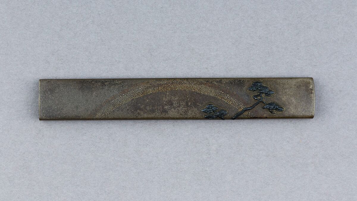 Knife Handle (Kozuka), Copper-silver alloy (shibuichi), copper-gold alloy (shakudō), gold, Japanese 