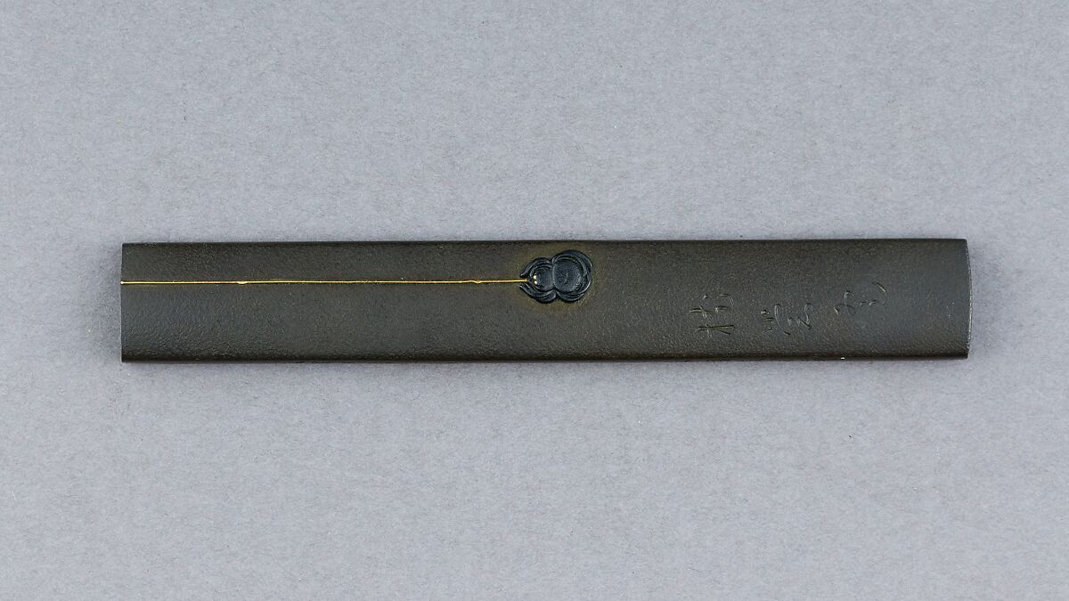 Knife Handle (Kozuka), Copper-gold alloy (shakudō), gold, copper-silver alloy (shibuichi), Japanese 