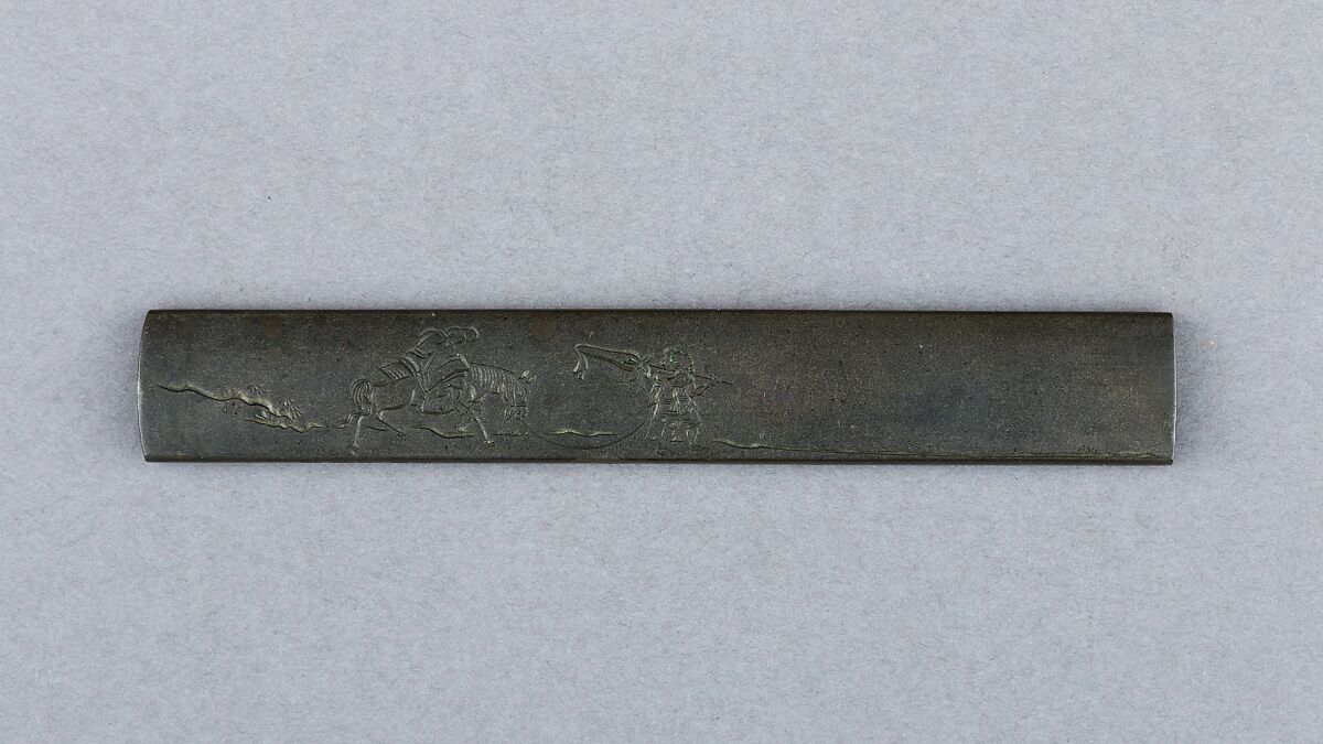 Knife Handle (Kozuka), Copper-silver alloy (shibuichi), silver, Japanese