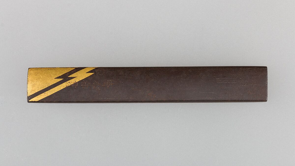 Knife Handle (Kozuka), Iron, silver, gold, copper-gold alloy (shakudō), Japanese
