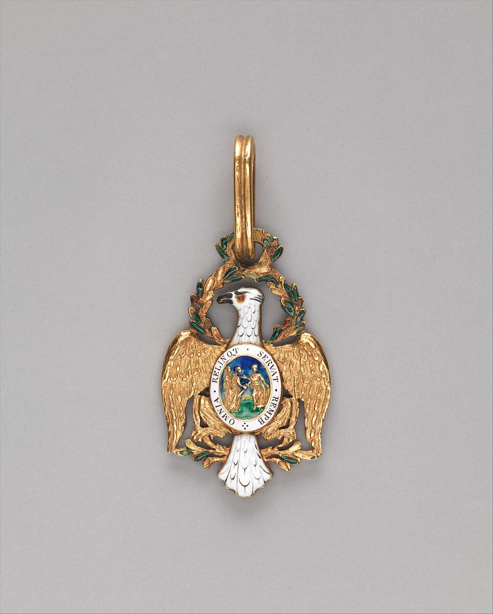 Badge of the Cincinnati Medal, Designed by Pierre Charles L'Enfant (1754–1825), Gold
