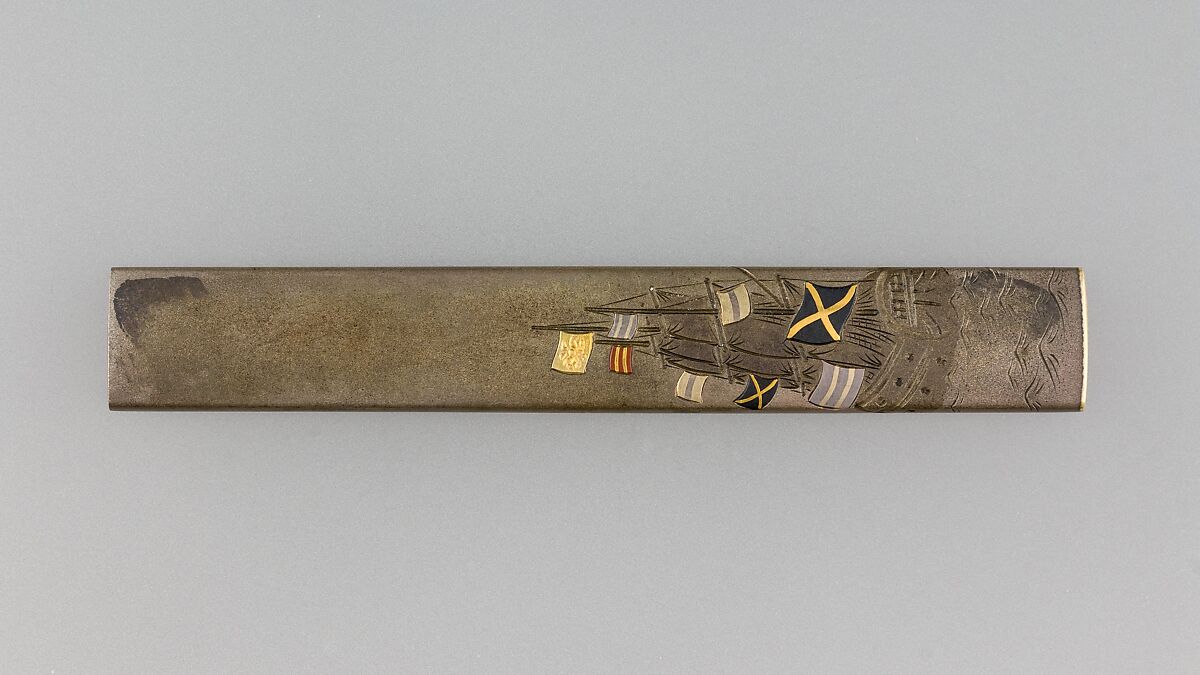 Knife Handle (Kozuka), Copper-silver alloy (shibuichi), gold, silver, copper-gold alloy (shakudō), copper, Japanese 