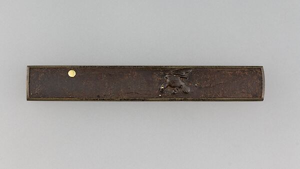 Knife Handle (Kozuka), Iron, gold, copper-silver alloy (shibuichi), Japanese 