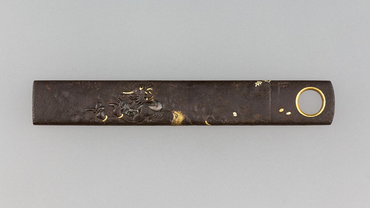 Knife Handle (Kozuka), Iron, gold, silver, copper-silver alloy (shibuichi), copper-gold alloy (shakudō), copper, Japanese 