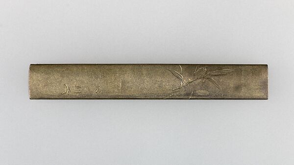 Knife Handle (Kozuka), Copper-silver alloy (shibuichi), gold, Japanese