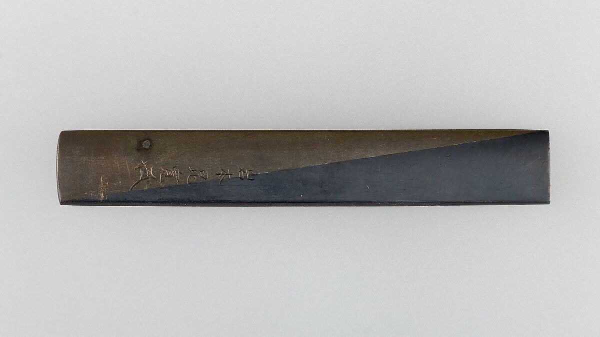 Knife Handle (Kozuka), Copper-gold alloy (shakudō), gold, silver, copper-silver alloy (shibuichi), Japanese