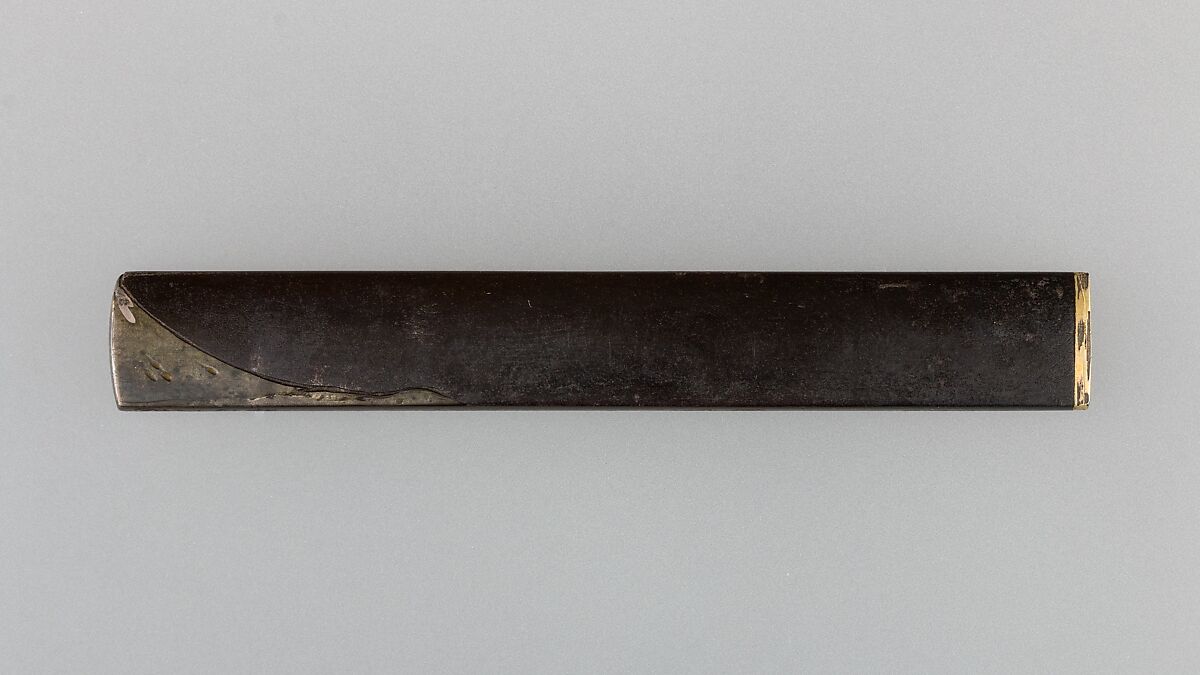 Knife Handle (Kozuka), Iron, copper-silver alloy (shibuichi), gold, silver, Japanese