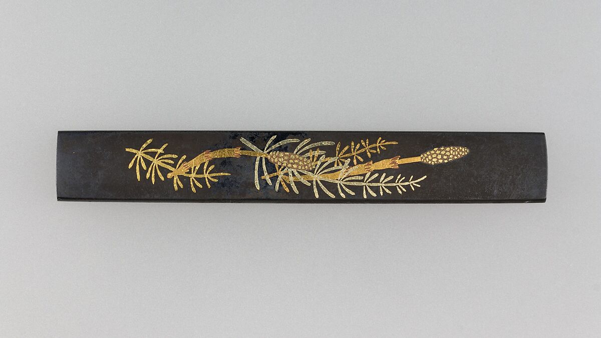 Knife Handle (Kozuka), Copper-gold alloy (shakudō), gold, copper, silver, Japanese 