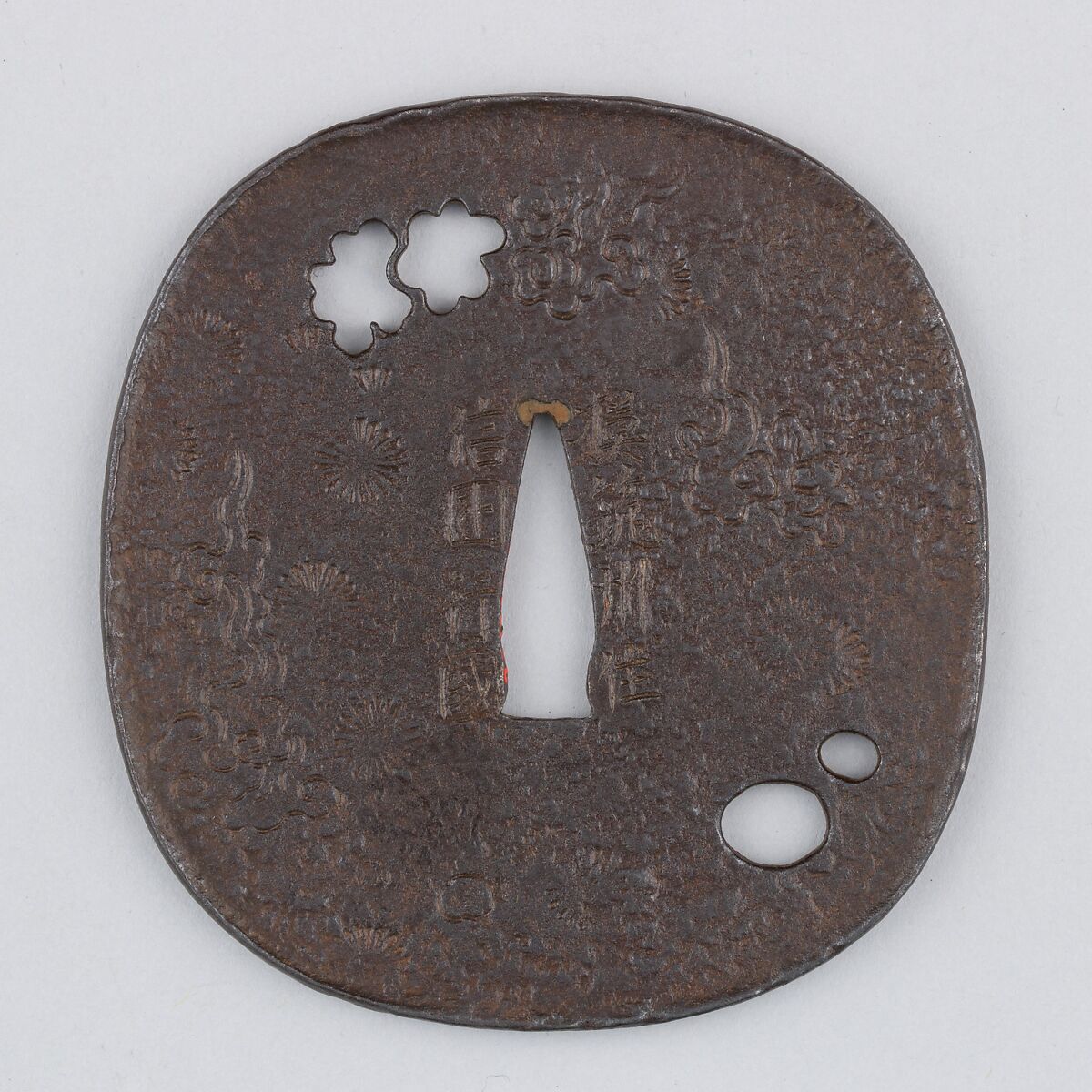 Sword Guard (Tsuba), Iron, copper, Japanese 