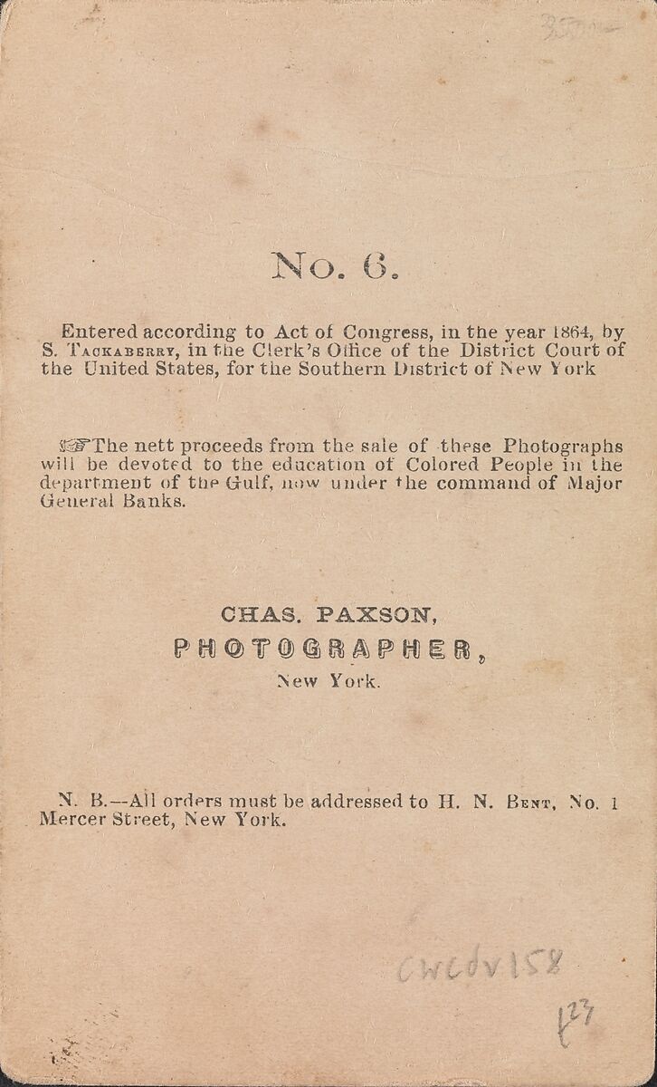 Learning is Wealth—Wilson, Charley, Rebecca, and Rosa, Slaves from New Orleans, Charles Paxson (American, active New York, 1860s), Albumen silver print from glass negative