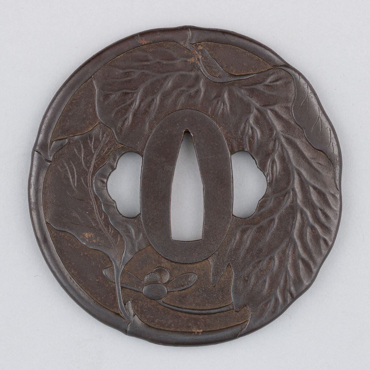 Sword Guard (Tsuba), Iron, coppper, Japanese