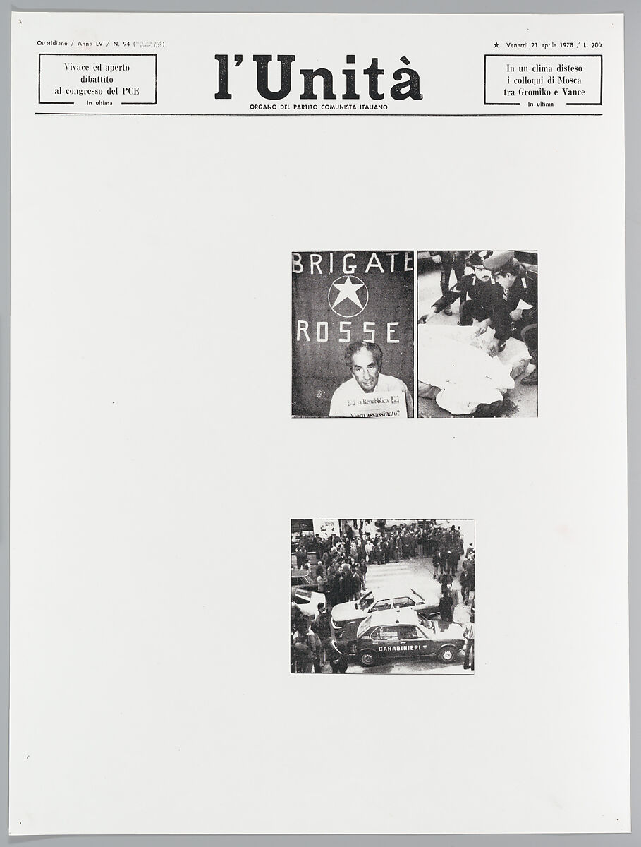 April 21, 1978, Sarah Charlesworth (American, East Orange, New Jersey 1947–2013 Hartford, Connecticut), Photostats, chromogenic prints
