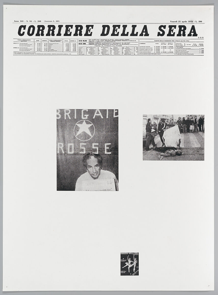 April 21, 1978, Sarah Charlesworth (American, East Orange, New Jersey 1947–2013 Hartford, Connecticut), Photostats, chromogenic prints