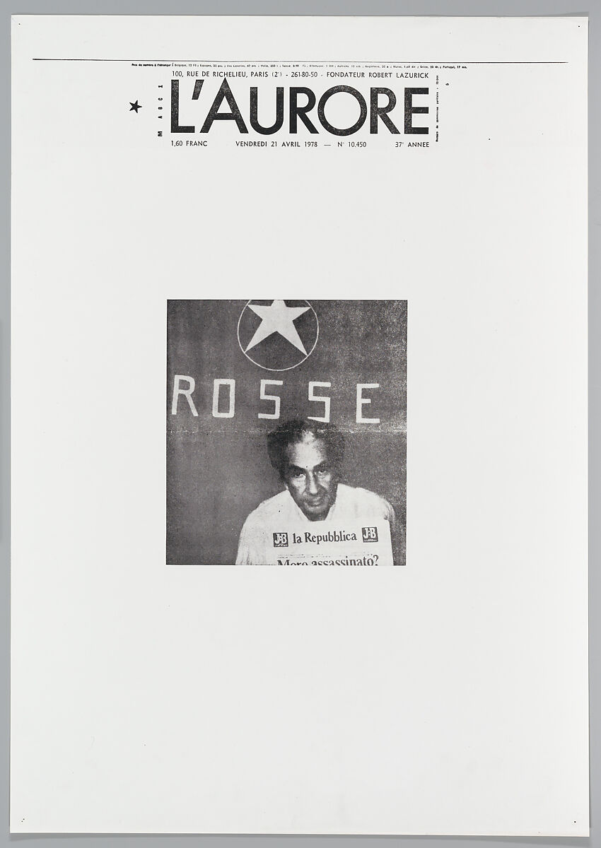 April 21, 1978, Sarah Charlesworth (American, East Orange, New Jersey 1947–2013 Hartford, Connecticut), Photostats, chromogenic prints