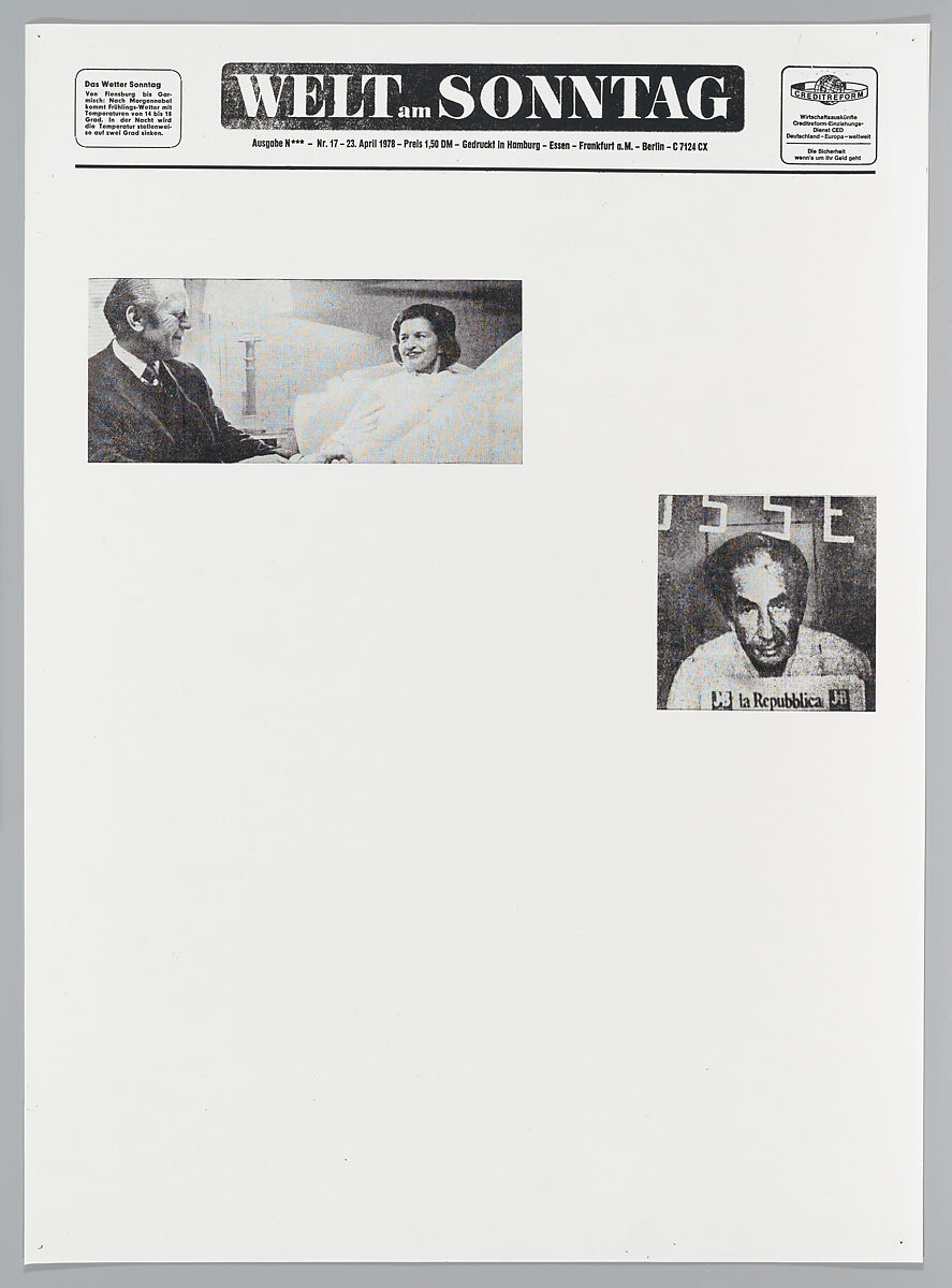 April 21, 1978, Sarah Charlesworth (American, East Orange, New Jersey 1947–2013 Hartford, Connecticut), Photostats, chromogenic prints