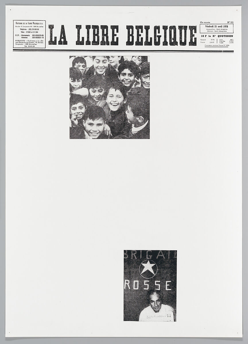 April 21, 1978, Sarah Charlesworth (American, East Orange, New Jersey 1947–2013 Hartford, Connecticut), Photostats, chromogenic prints