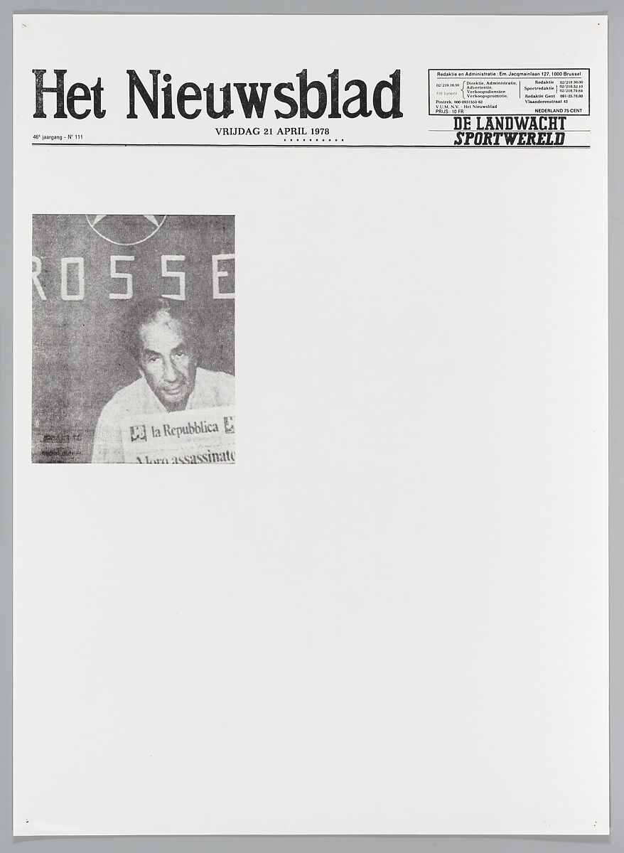 April 21, 1978, Sarah Charlesworth (American, East Orange, New Jersey 1947–2013 Hartford, Connecticut), Photostats, chromogenic prints