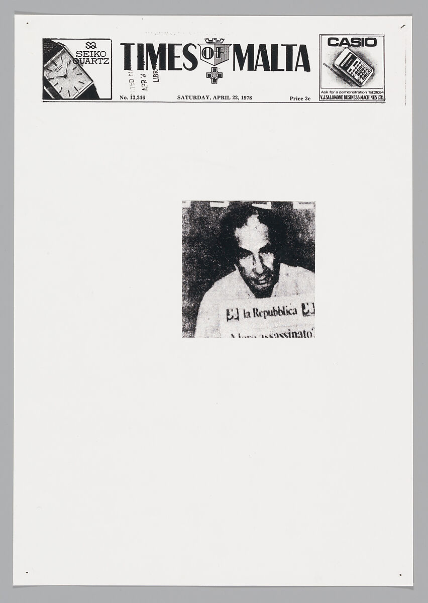 April 21, 1978, Sarah Charlesworth (American, East Orange, New Jersey 1947–2013 Hartford, Connecticut), Photostats, chromogenic prints