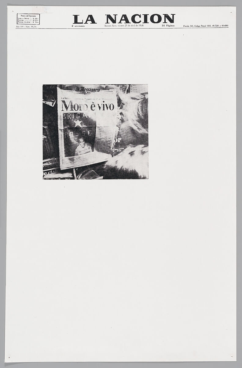 April 21, 1978, Sarah Charlesworth (American, East Orange, New Jersey 1947–2013 Hartford, Connecticut), Photostats, chromogenic prints