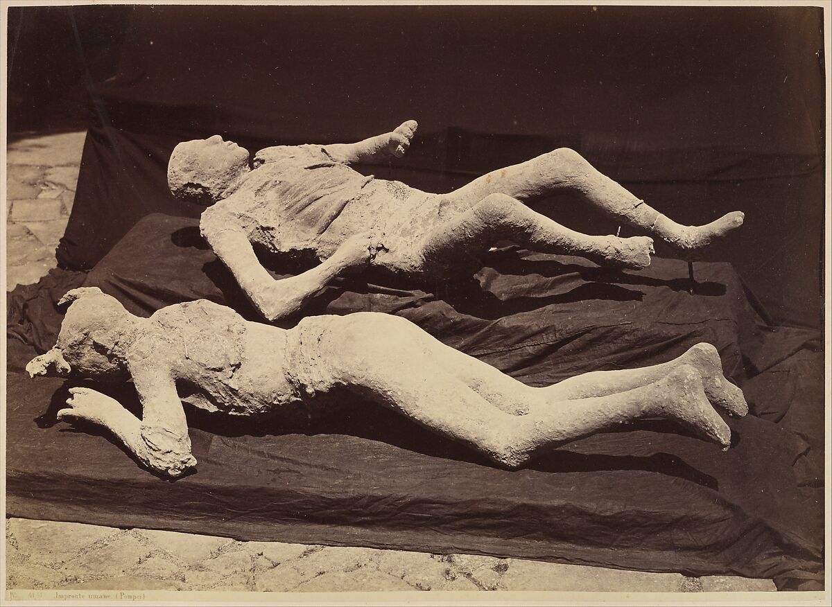 [Plaster Casts of Bodies, Pompeii], Giorgio Sommer (Italian (born Germany), 1834–1914), Albumen print from glass negative 
