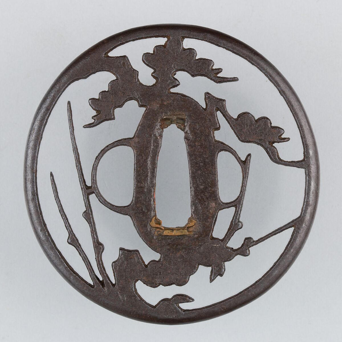 Sword Guard (Tsuba), Iron, copper, Japanese 