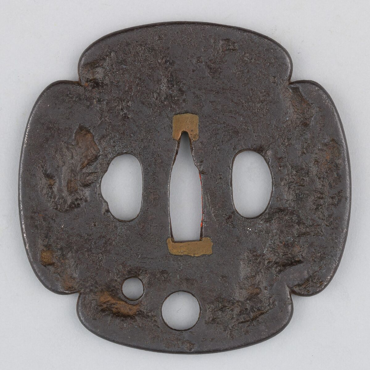 Sword Guard (Tsuba), Iron, copper, Japanese