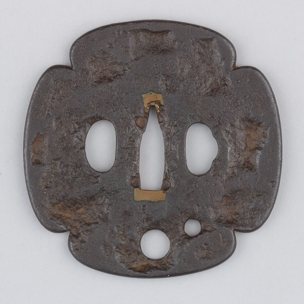 Sword Guard (Tsuba), Iron, copper, Japanese 