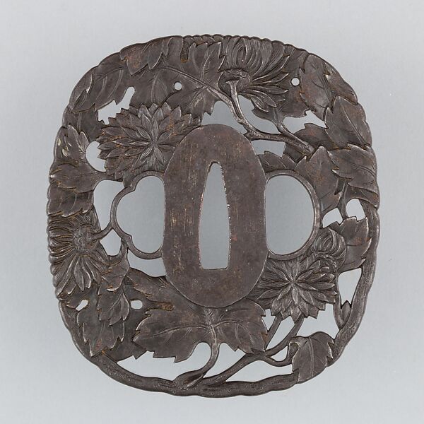 Sword Guard (Tsuba), Iron, copper, Japanese