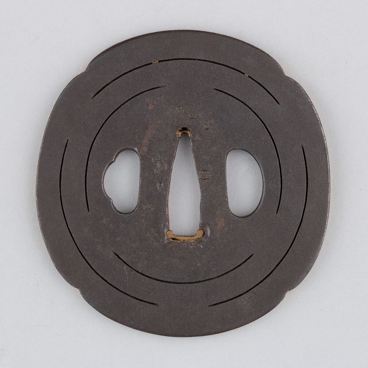 Sword Guard (Tsuba), Iron, gold, copper, Japanese