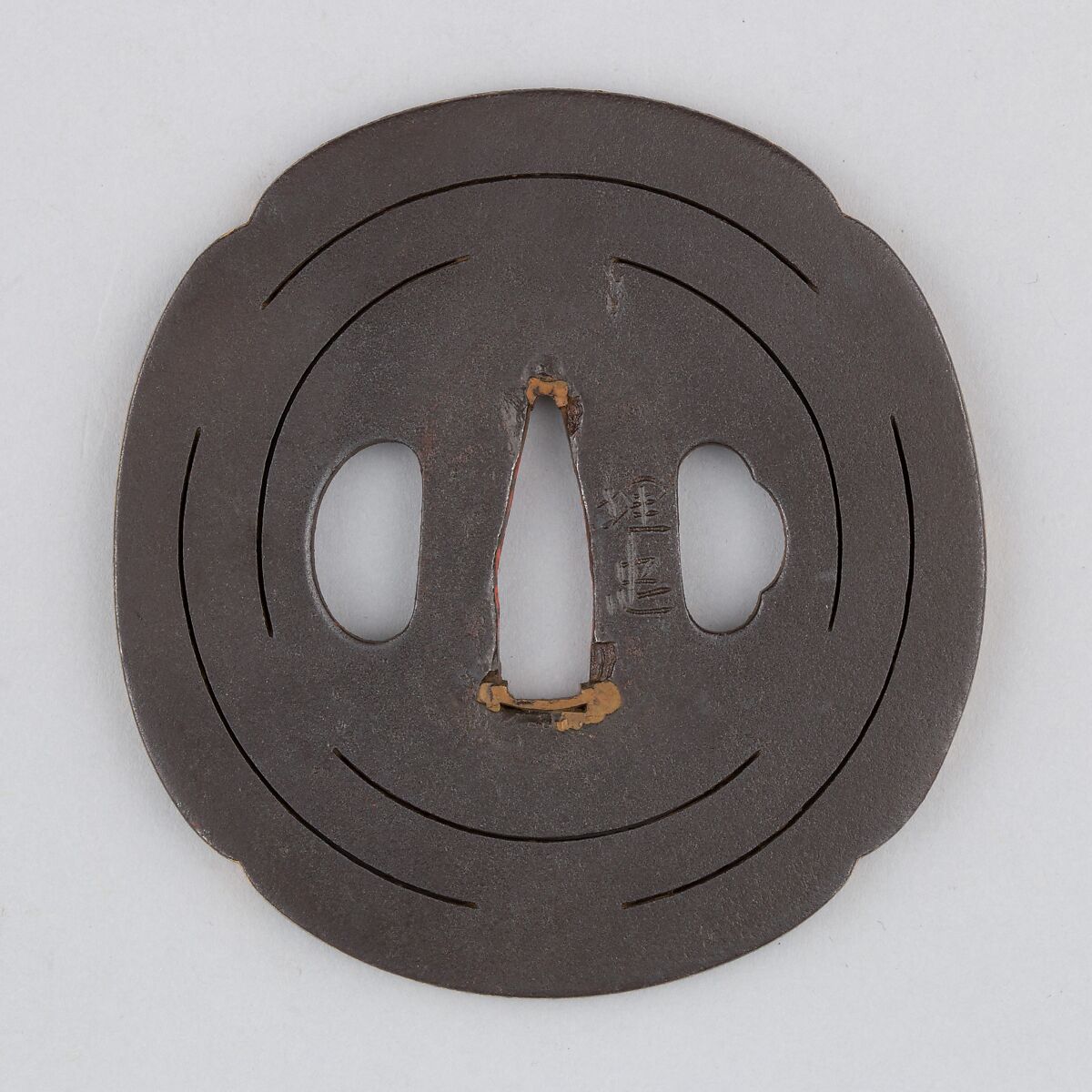 Sword Guard (Tsuba), Iron, gold, copper, Japanese 