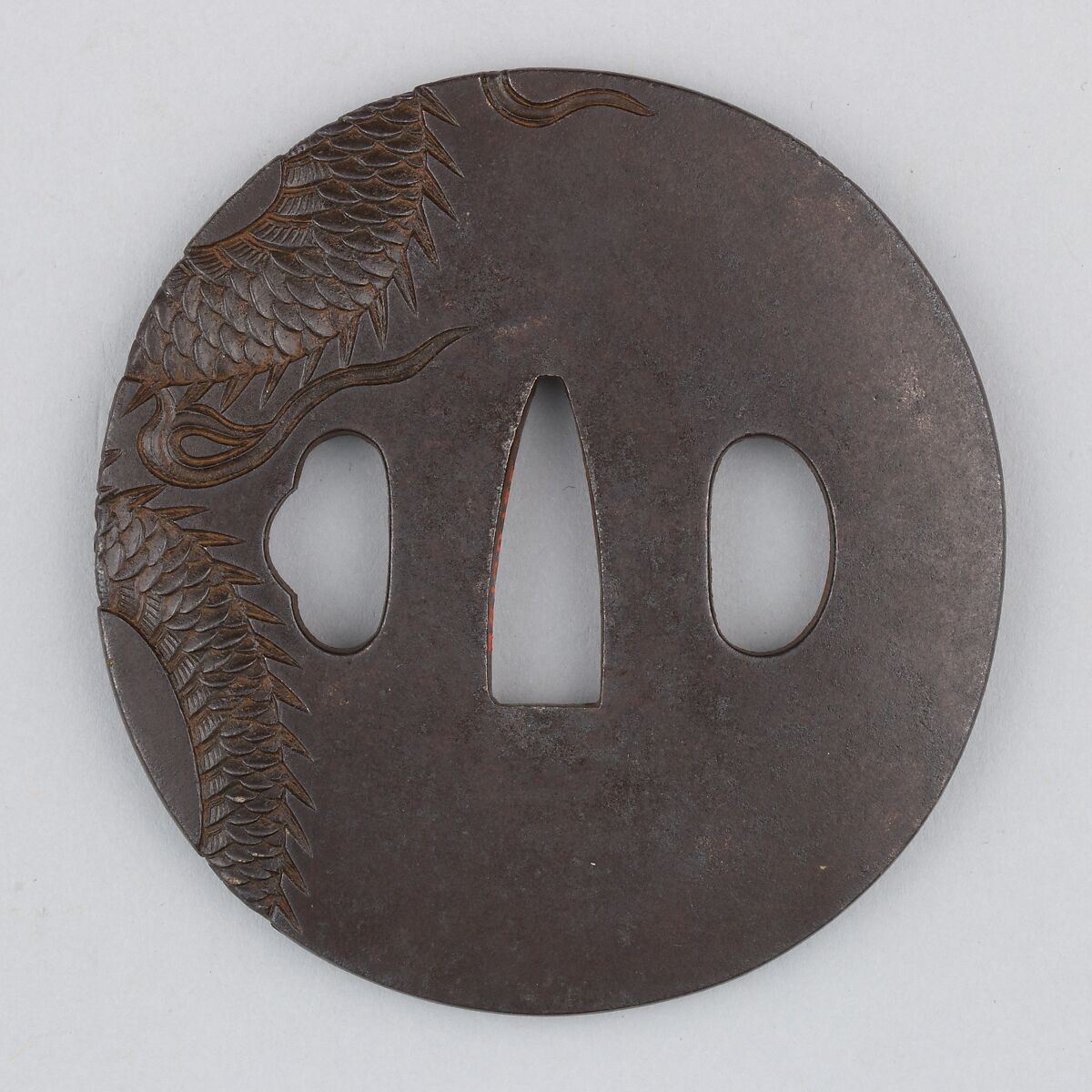Sword Guard (Tsuba), Iron, gold, copper, Japanese