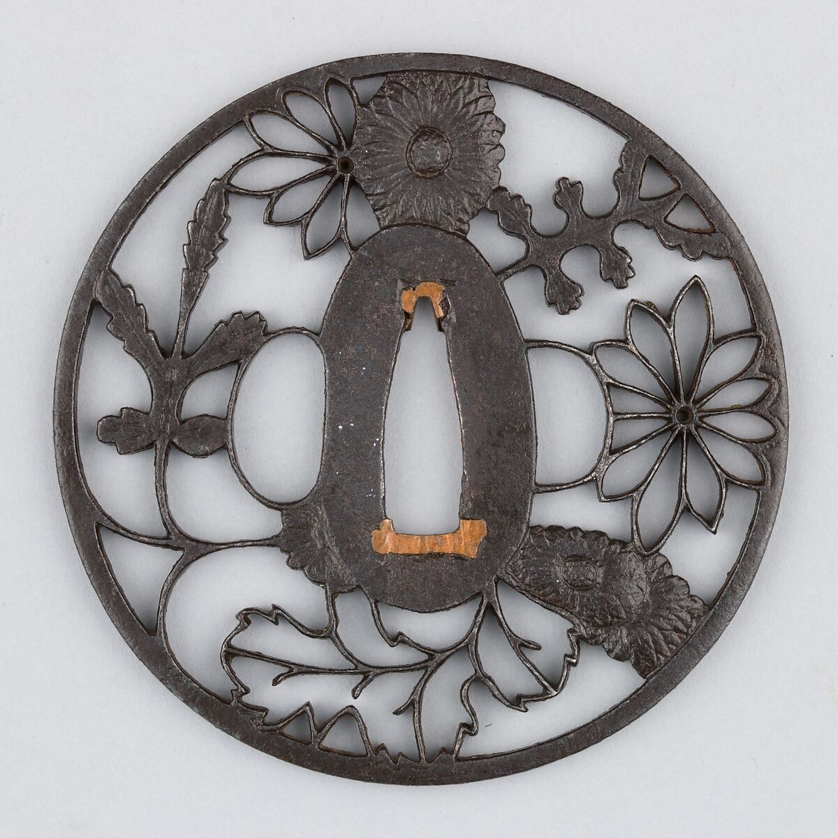Sword Guard (Tsuba), Attributed to the Hagi school (Japanese), Iron, Japanese