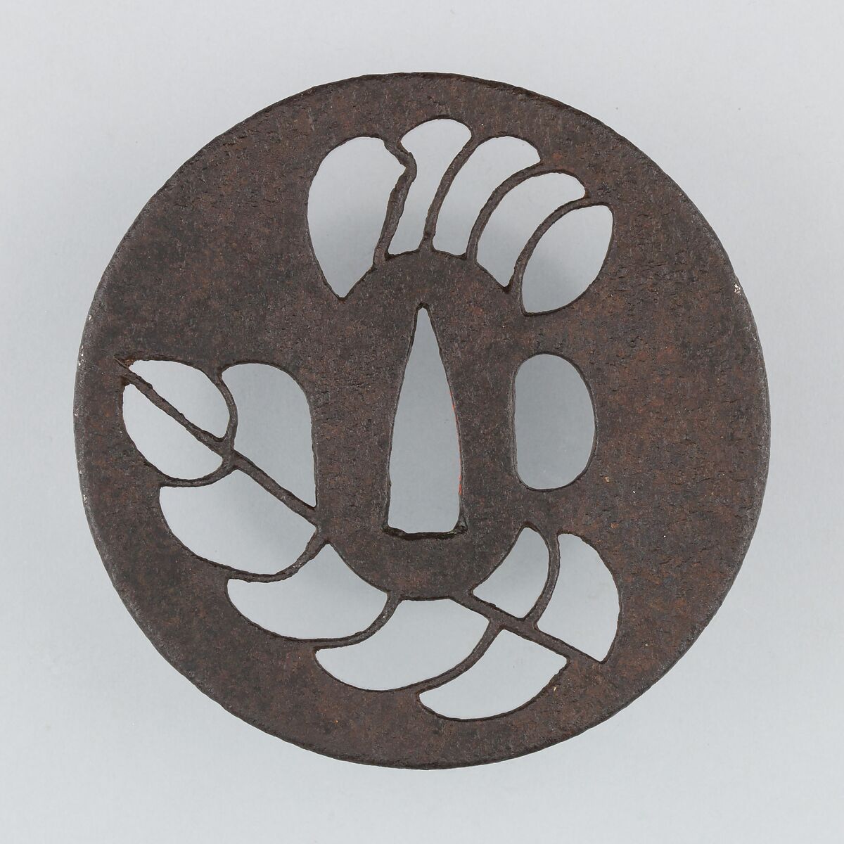 Sword Guard (Tsuba), Iron, copper, Japanese