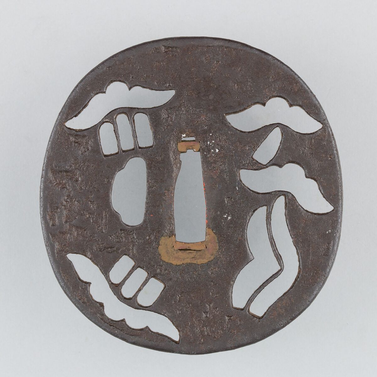 Sword Guard (Tsuba), Iron, copper, Japanese