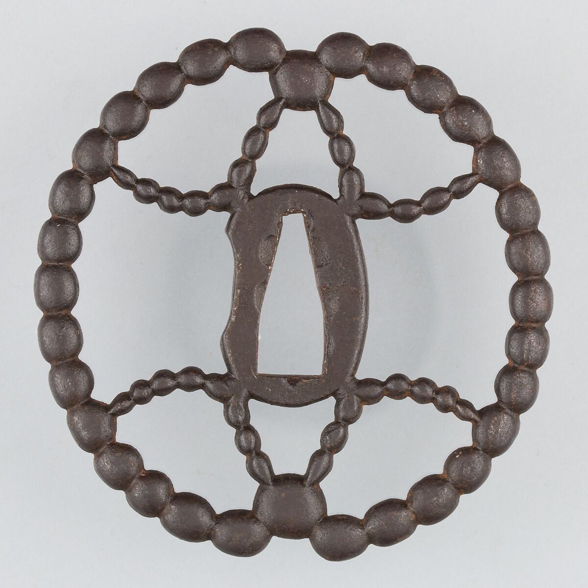 Sword Guard (Tsuba), Iron, copper, Japanese