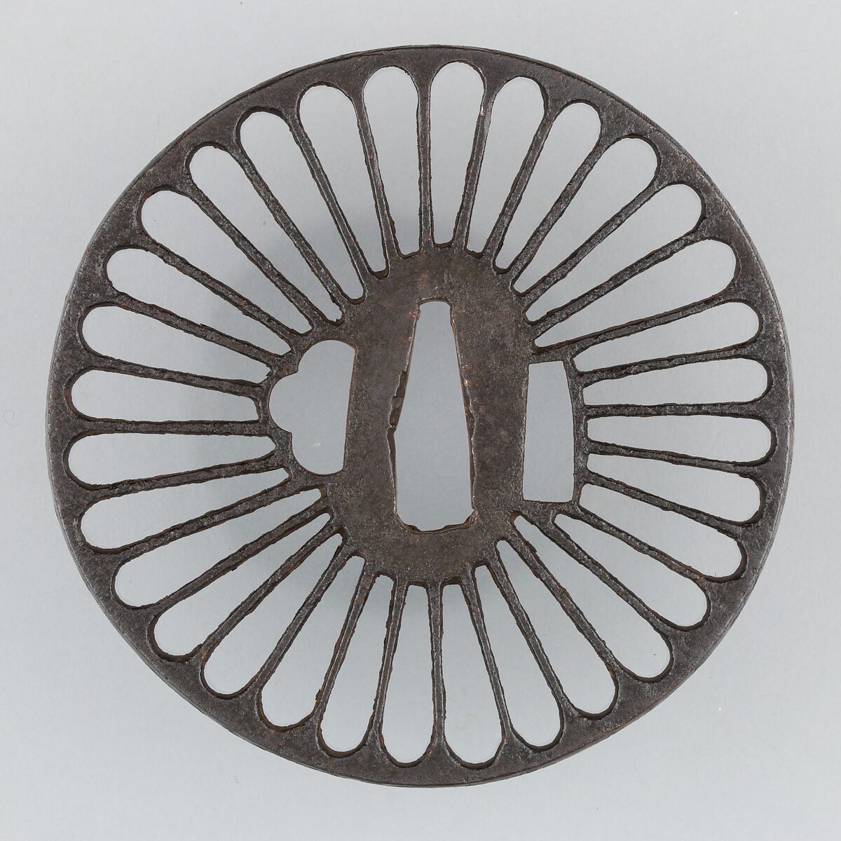 Sword Guard (Tsuba), Iron, copper, Japanese 