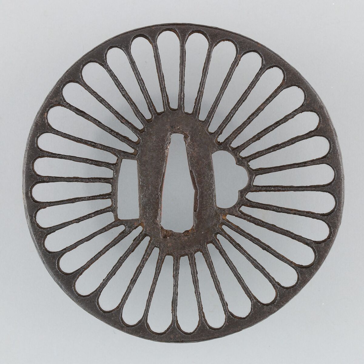 Sword Guard (Tsuba), Iron, copper, Japanese