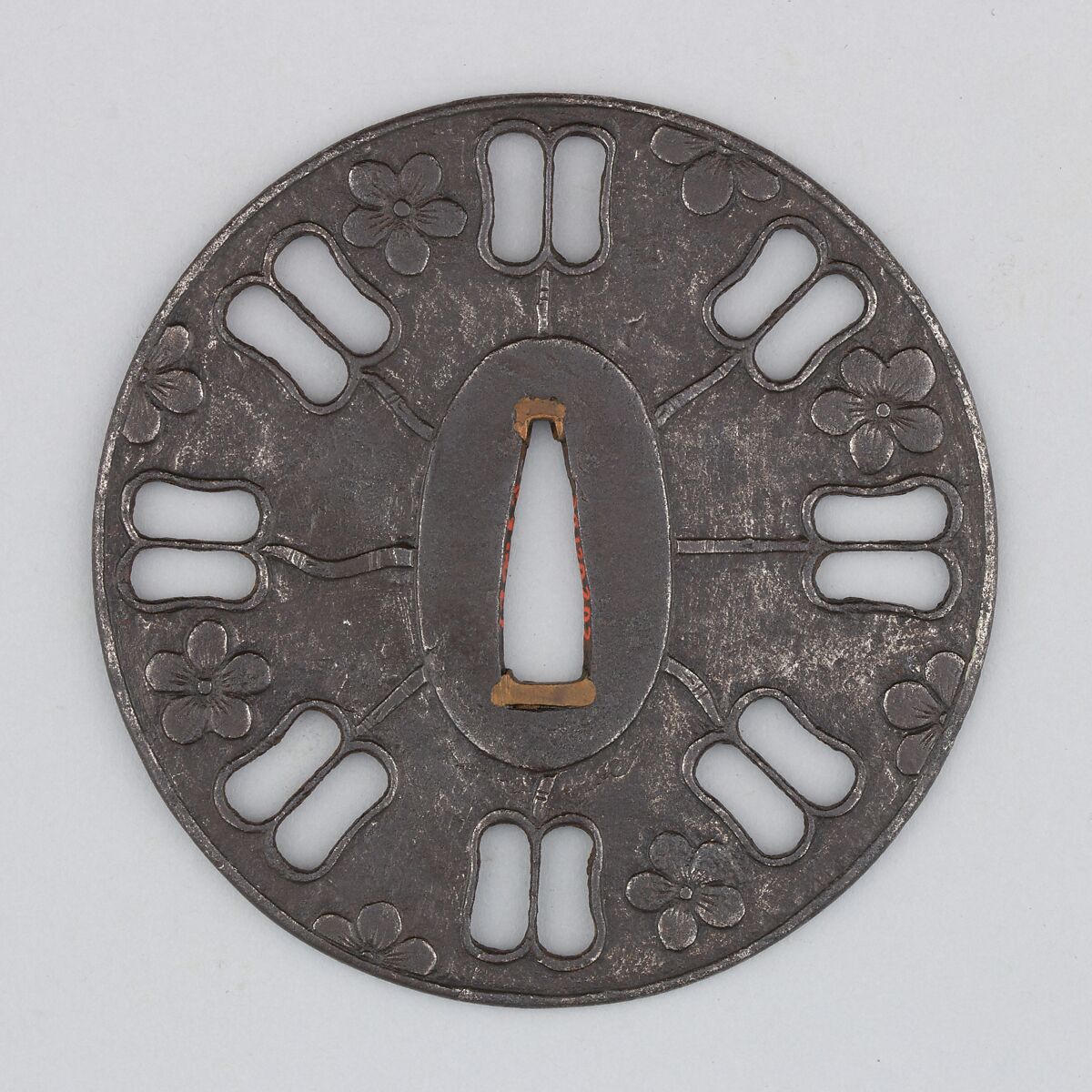 Sword Guard (Tsuba), Iron, copper, Japanese