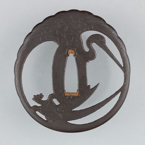 Sword Guard (Tsuba), Iron, copper, Japanese