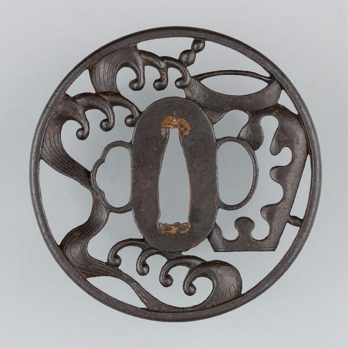 Sword Guard (Tsuba), Iron, copper, Japanese 