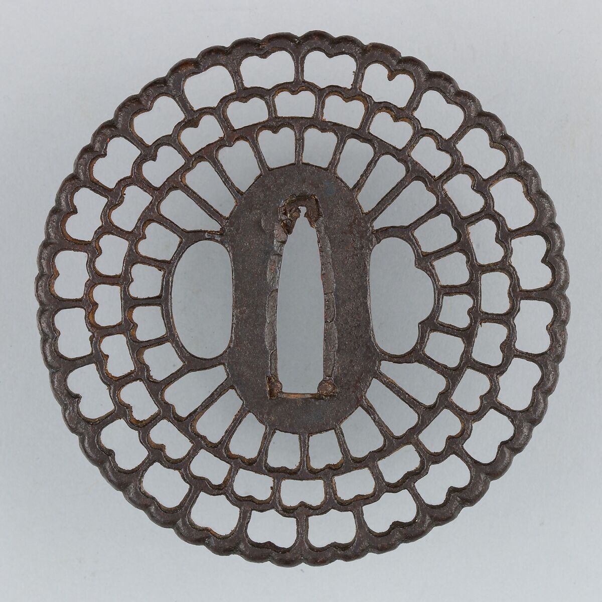 Sword Guard (Tsuba), Iron, copper, Japanese